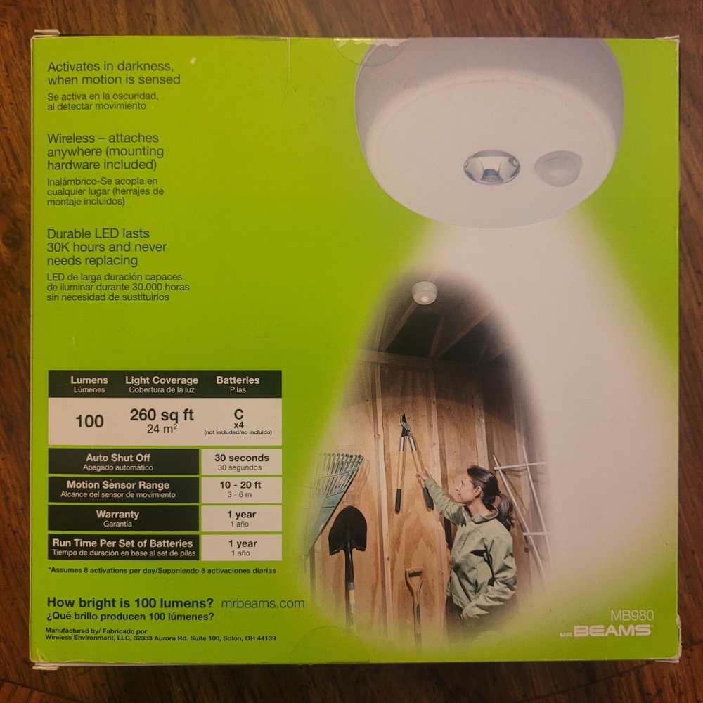 MOTION SENSING CEILING LIGHT - Battery Powered, Weather Proof, Bright LED - Picture 5 of 8